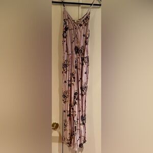 American Eagle Outfitters Light Purple Floral Jumpsuit - 3/4 Length - Size Small